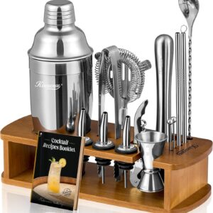Cocktail Shaker Set Bartender Kit with Stand